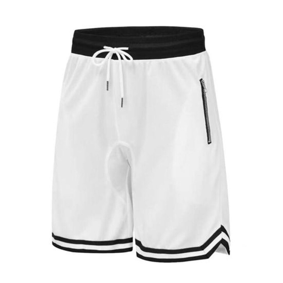 (white, XXL) Men Sport Shorts Elastic Waist Adjustable Drawstring Quick-drying Gym Shorts With Pockets Loose Fit Running Shorts-image-OPC-PKGVQF6-NEW