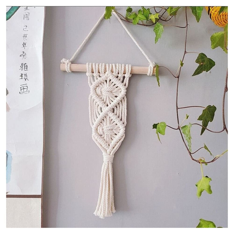 Macrame Wall Hanging Handmade Dream Catcher Boho Tassels Woven Tapestry A7 20x30 Cm Children's Room Decor