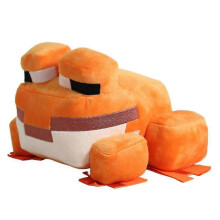 (Orange) Minecraft Frog Throw Pillow Plush Toy Multicolored Pixel Frog Stuffed Doll For Children Kids Fans