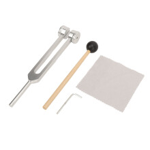 128 Hz Tuning Fork with Hammer, Aluminum Alloy & Wooden Handle