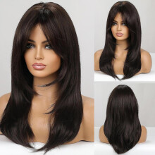 Synthetic Wigs Long Natural Wavy Wig Highlight Blonde Golden Layered Hair with Side Bangs for Women Heat Resistant Fiber