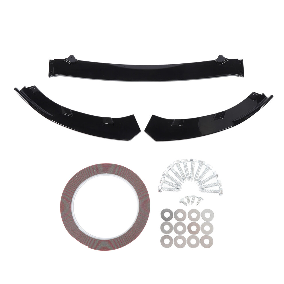 3 Pcs Front Bumper Lip Splitter Glossy Black 8320539329741