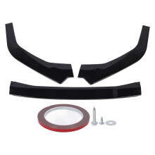 3 Pcs Front Bumper Lip Body Kit Glossy Black Crash