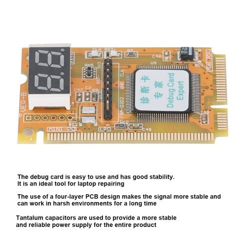 Debug Card 3 in 1 Type C Yellow ABS Support for Laptop & PC Diagnostic