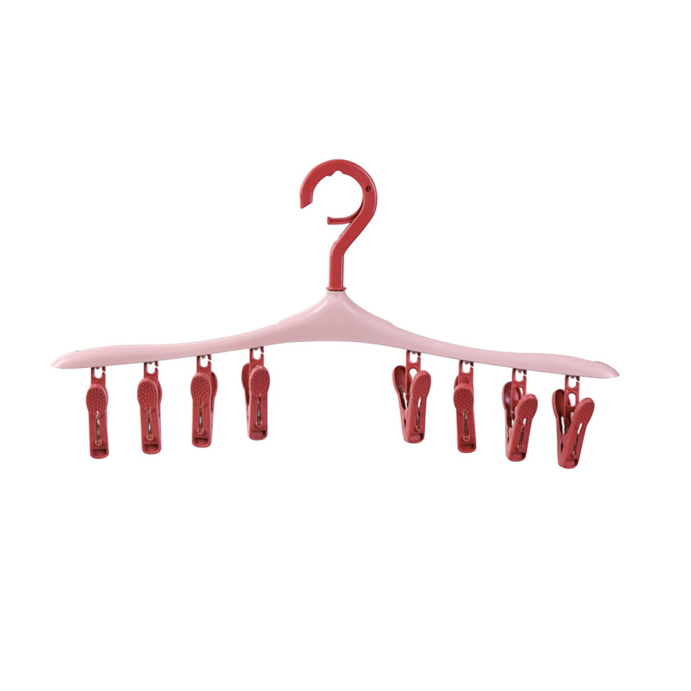 (Pink) Household Underwear Socks Clip Hangers Multi-function Rack Hangers Wardrobe Storage Hangers Can Also Be Used To Hang Hats-image-OPC-PKGVYHS-NEW