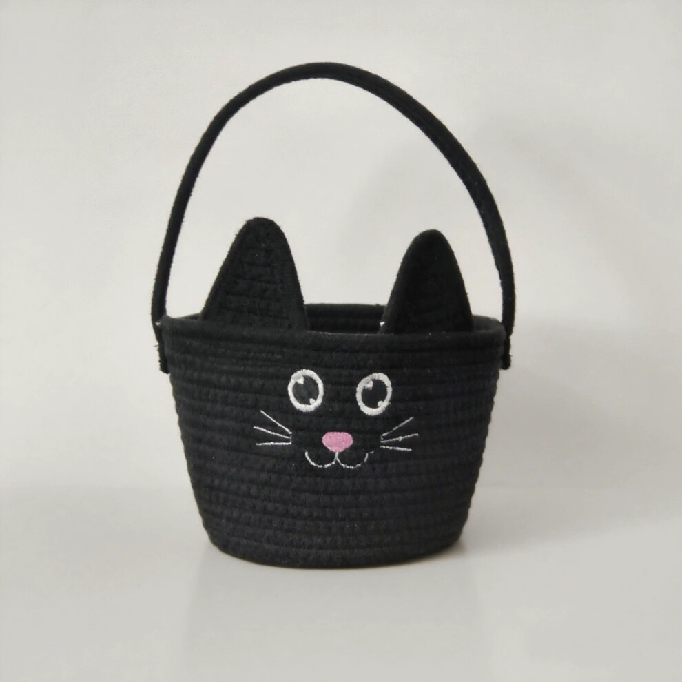 (Black) Halloween Basket For Kids Treat Basket Cute Pumpkin Candy Bucket Spooky Small Baskets Lantern Bags For Girls/Boys Gift Baskets Empty-image-OPC-PKGVYTS-NEW