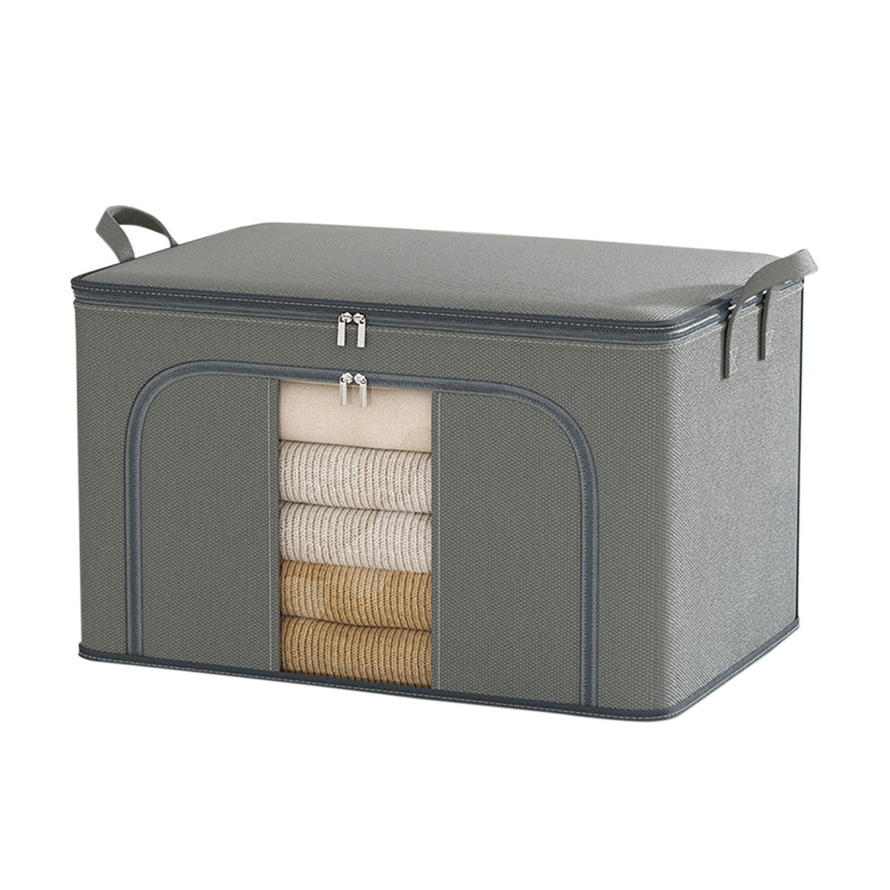 (Gray) Clothes Storage Spacious And Folding Fabric Storage Bin For Efficient Home Organization Foldable Cloth Storage Basket For Neatly Storing Clothe-image-OPC-PKGVZ5P-NEW