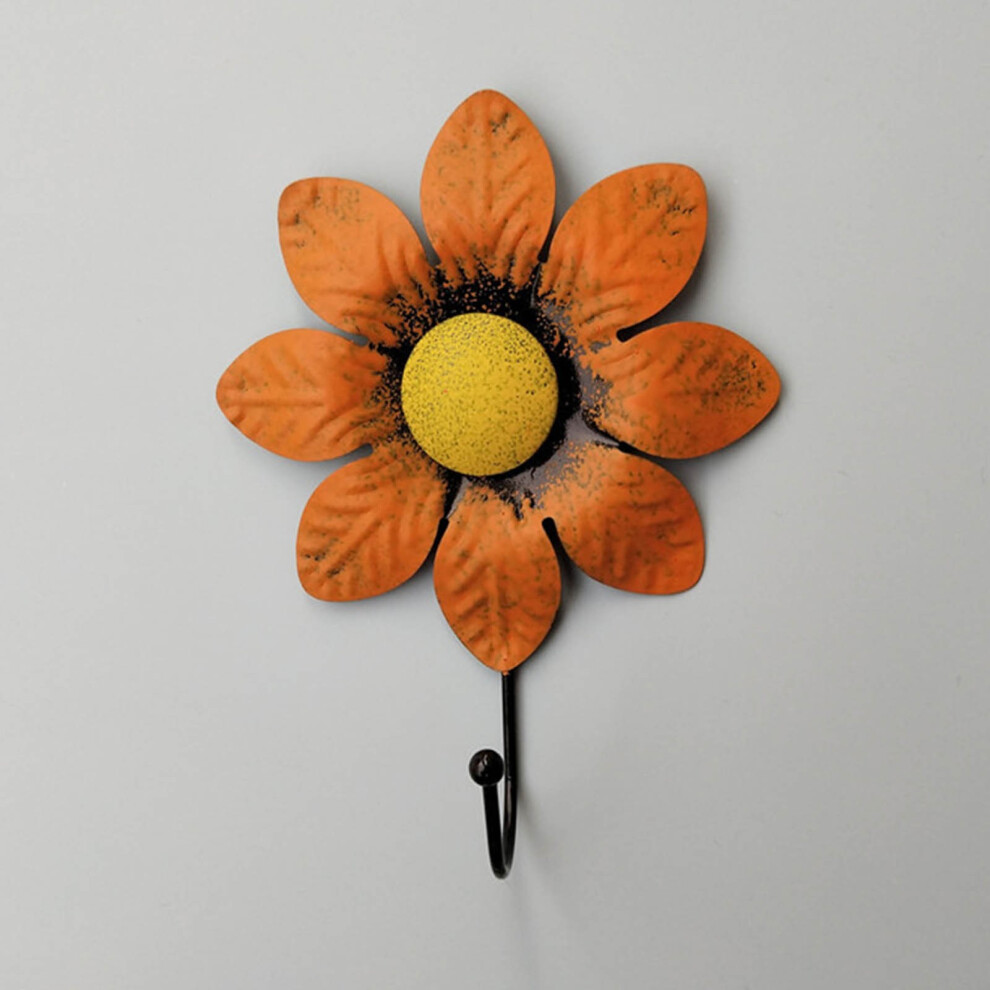 (Orange) Decorative Wall Hooks Decor Decorative Wall Hanger Art Flower Iron Hook Flower Wall Hook Kitchen Hooks Wall Coat Hooks Child Hat-image-OPC-PKGW2NQ-NEW