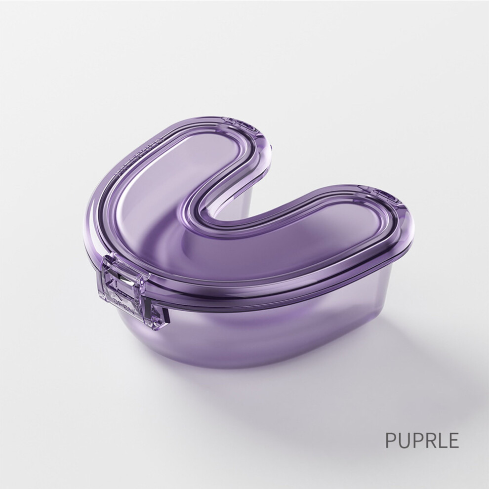 (Purple) Braces Retainer Storage Box Convenient Orthodontic Box Orthodontic Appliance Denture Box Breathable Denture Box