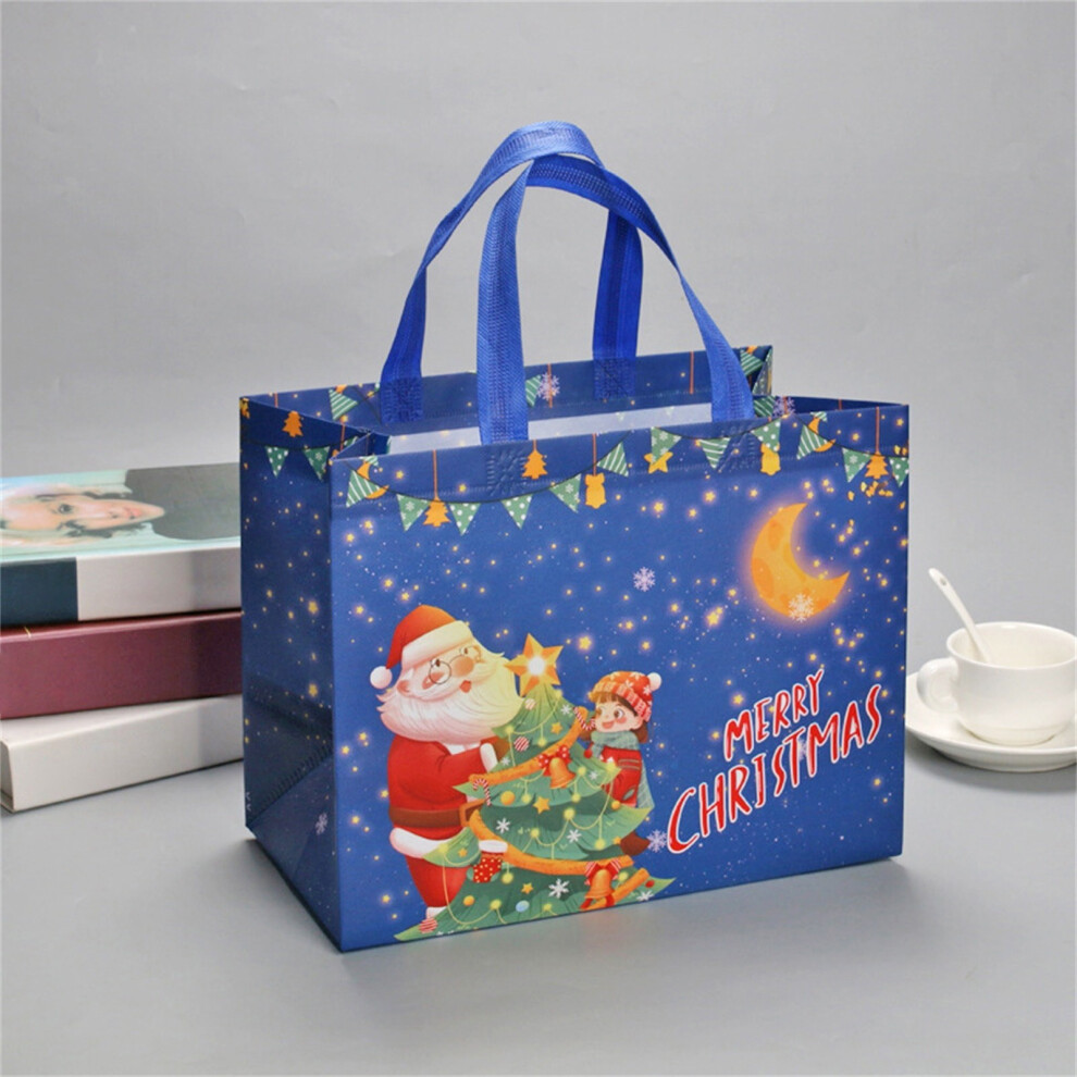 (C) Christmas Tote Bags With Handles, Christmas Reusable Grocery Bags Multipurpose Non-woven Large Gift Bag Grocery Shopping Bags For Holiday Christma-image-OPC-PKGW79N-NEW