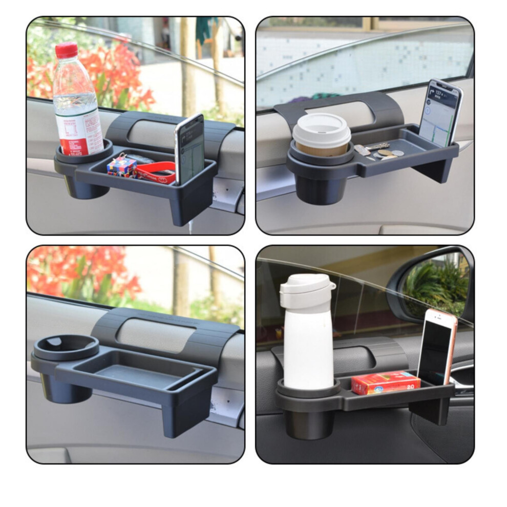 (Black) Car Multi-Function Mobile Phone Storage Box Car Key Storage Window Door Debris Water Cup Black 4224018640409