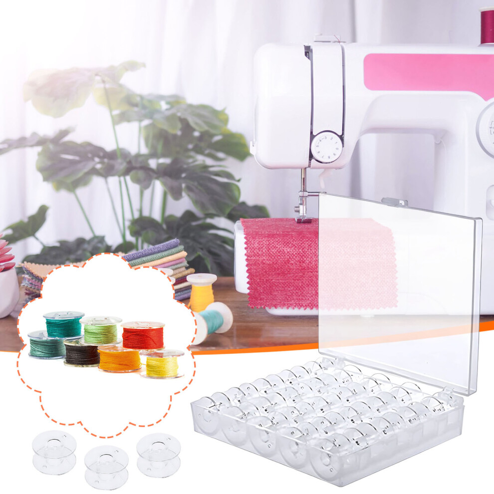 (Multicolor) Sewing Bobbins Plastic Sewing Bobbins With Storage Case Box For Singers