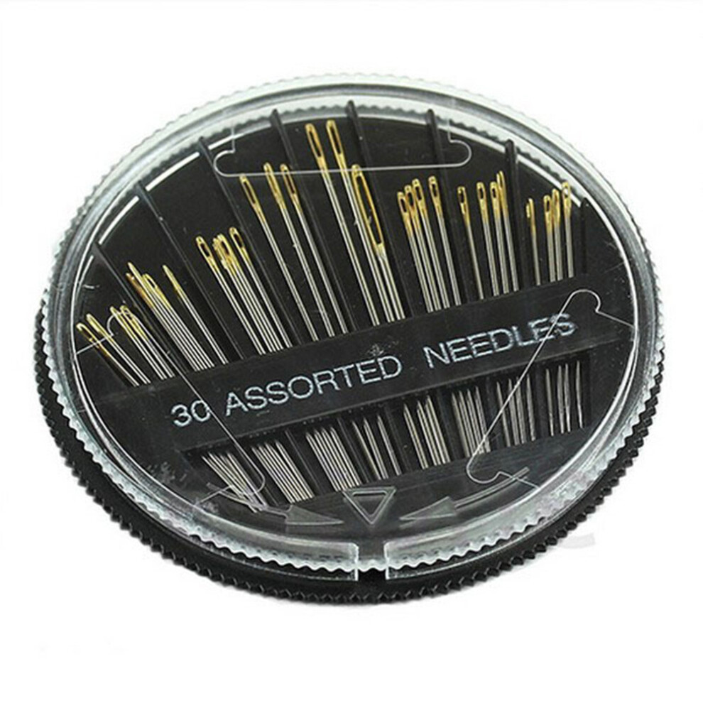 (Black) 30PCS Assorted Hand Sewing Needles Embroidery Mending Quilt Sew Case-image-OPC-PKGWFDS-NEW