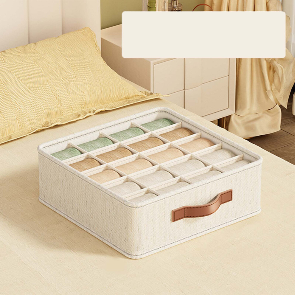 (Multicolor) Foldable Fabric Underwear Storage Box Student Dormitory Drawer Underwear Organizing Box Compartment Storage Box-image-OPC-PKGWFGM-NEW