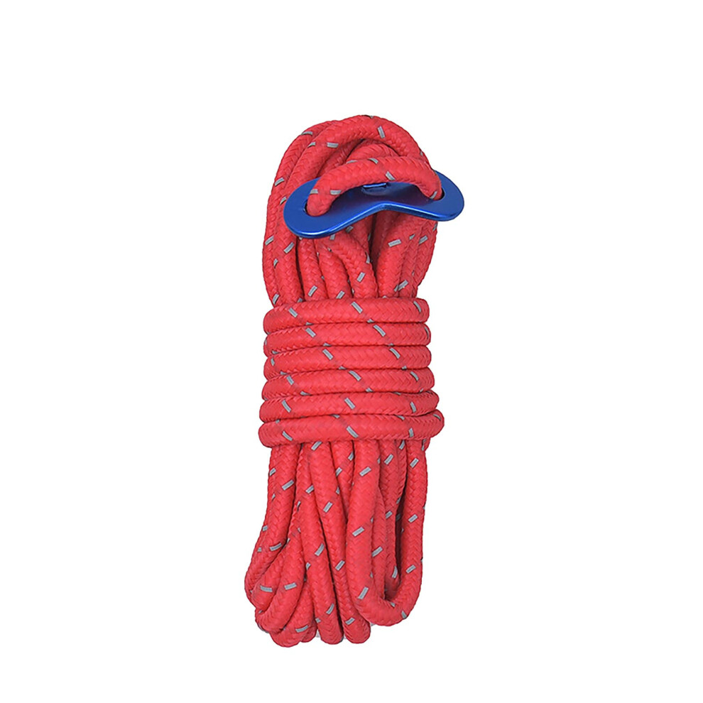 (Red) Outdoor Camping Tensile Wind Proof Reflective Rope Thickened 4mm Rope Camping Tent Accessories Polyester Wind Rope Buckle-image-OPC-PKGWFNZ-NEW
