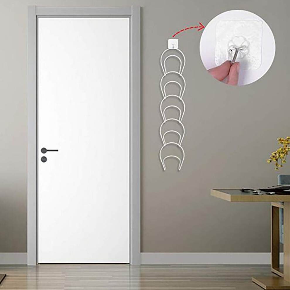 (White) Multi-layer Hanging Type Chain Coat Hook Bag Hat Storage Rack-image-OPC-PKGWKCD-NEW