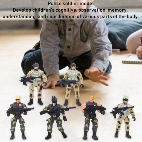 6PC Movable Soldier Figures with 360 Rotating Joints & Weapons 2