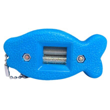 Hockey Skate Sharpener Portable Fish-Style Ice Skate Edge Blade Sharpener With Key Chain Blue For Figure Skates Goalie