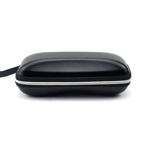 Black PU Leather Glasses Case Zippered Shockproof Sunglasses Box 1