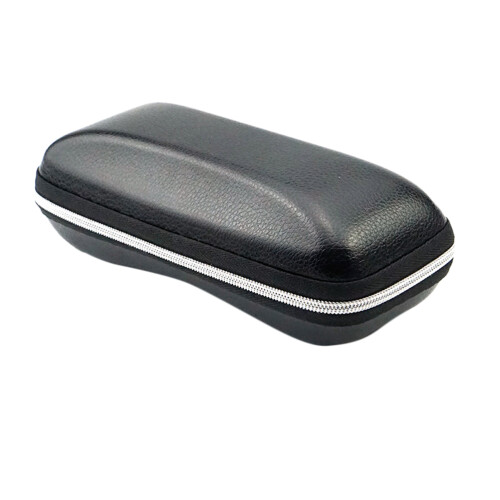 Black PU Leather Glasses Case Zippered Shockproof Sunglasses Box 2