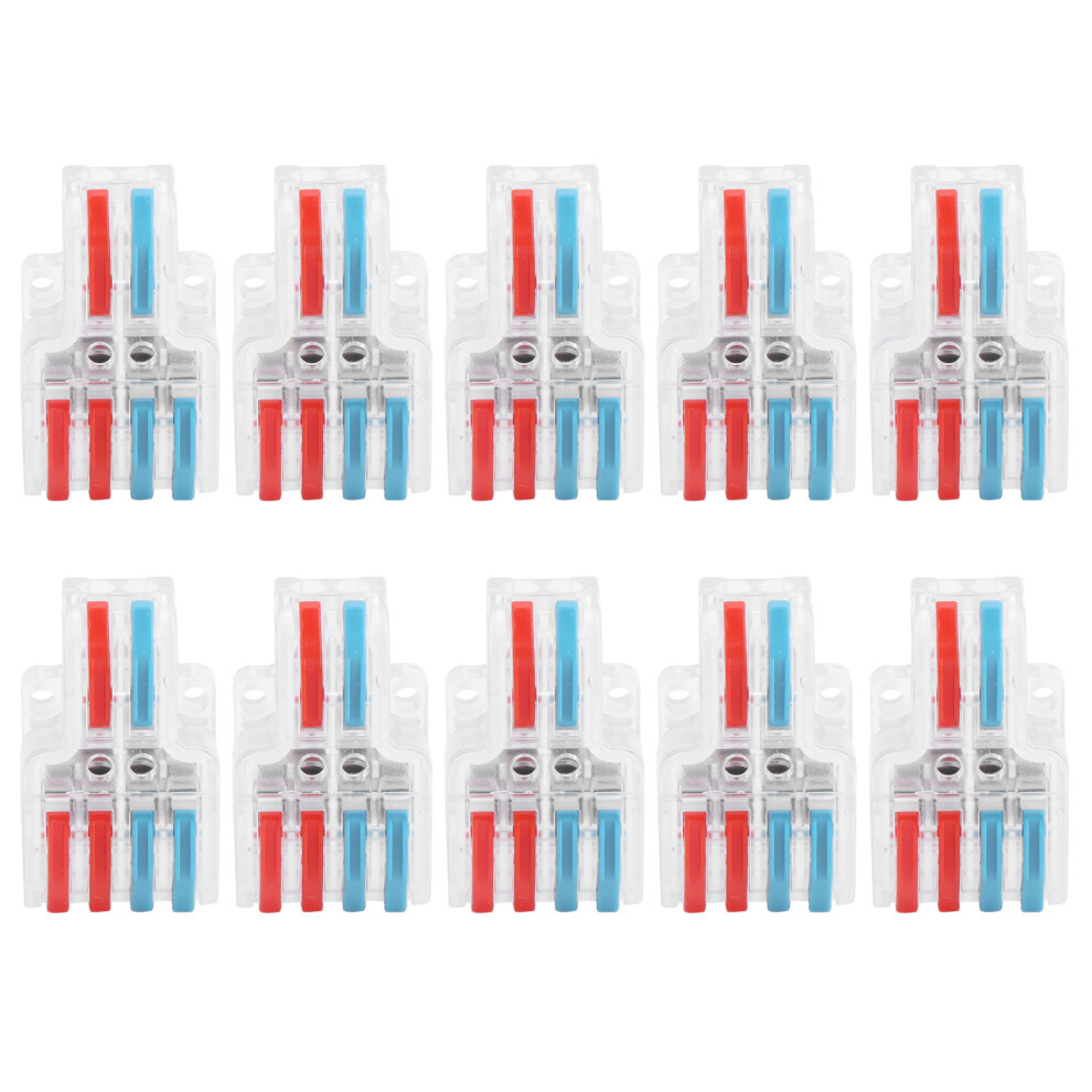 10Pcs Wire Block Clamp Terminal 2ÂInâ4ÂOut Color 8320539330945
