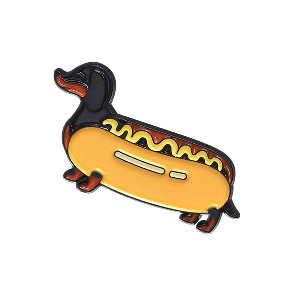 Stylish Food Themed Brooch Featuring Burger and Hot-QHXZ3079