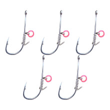 5pcs Barbed Fishing Hooks with Holes Live Shrimp Fixed-style D