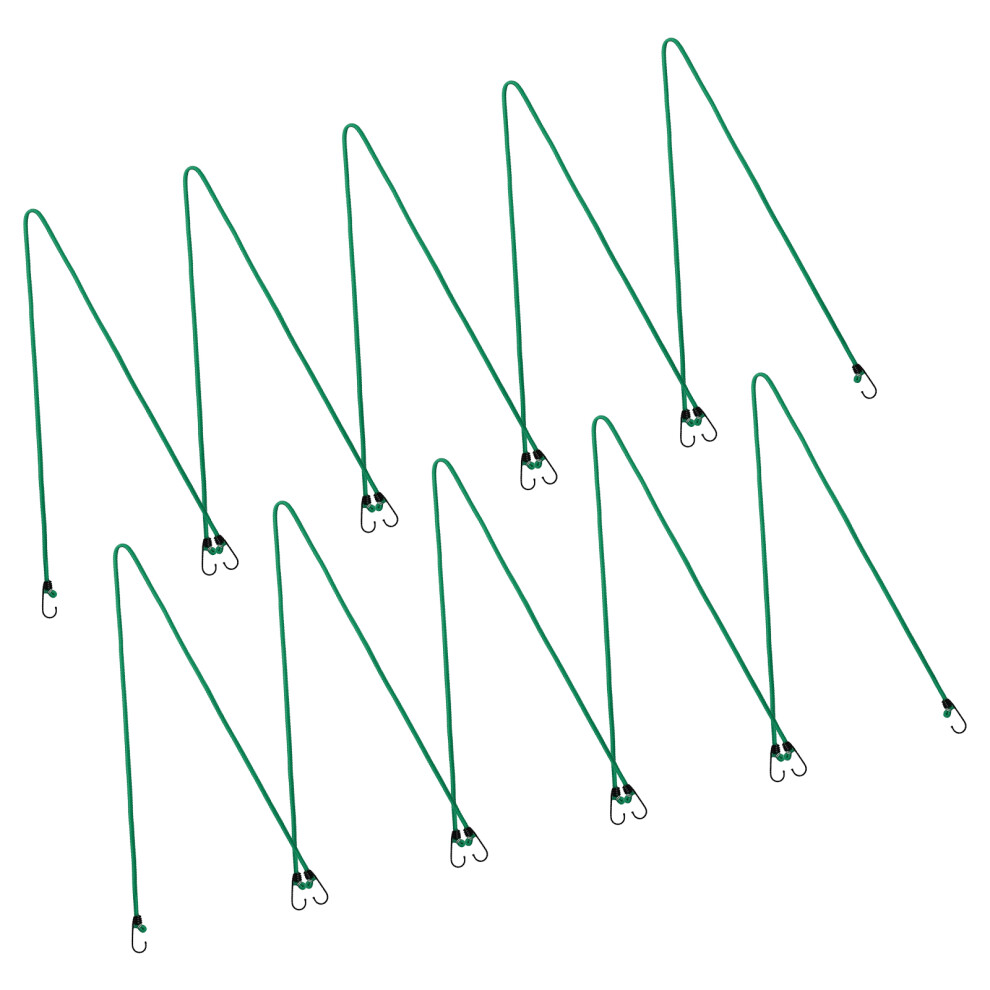10Pcs Tent Fixing Bungee Cord Versatiles Elastics Rope-Green 7751000150815
