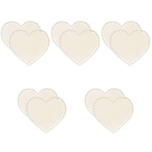 10 in legno a forma cuore per borsa all'uncinetto 2