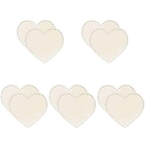 10 in legno a forma cuore per borsa all'uncinetto 1