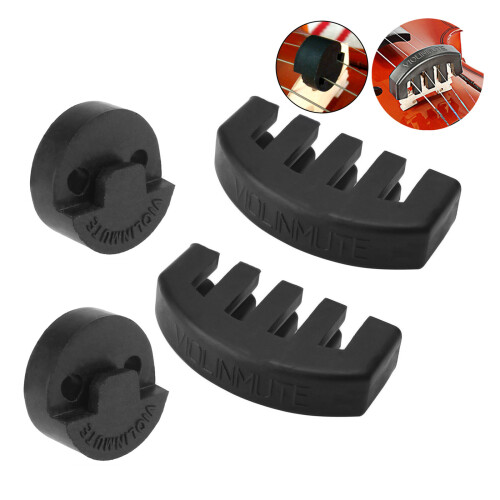 Enhanced Practice with 4pcs Rubber Violin Mutes: Claw & Round Combo 2