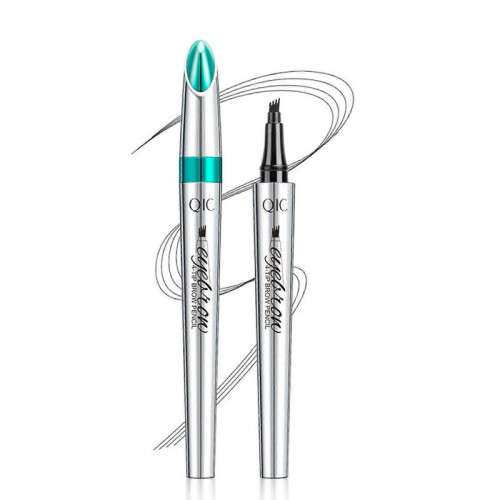 (4) Eyebrow Pen with a Micro-Fork Tip Applicator Long Lasting Eye Brow Pencil Tool