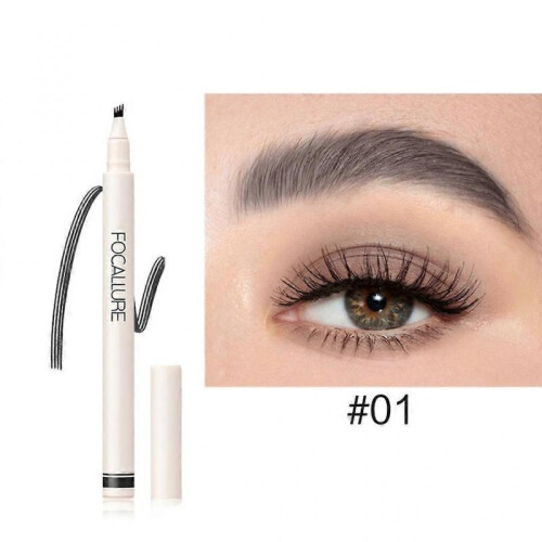 (2) Eyebrow Pencil with 4 Micro-Fork Tip Applicator Long Lasting Waterproof Makeup 1