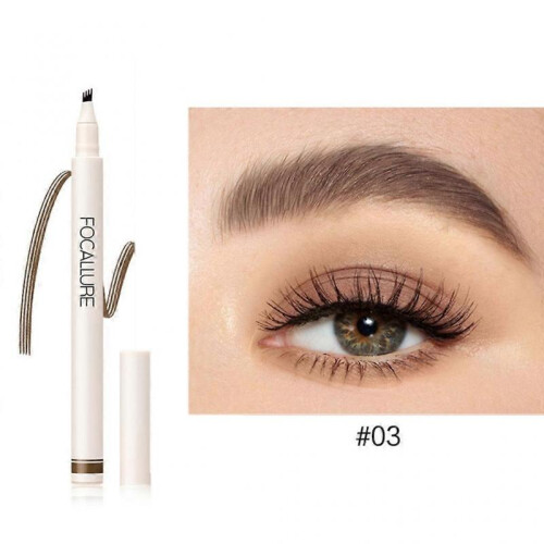 (1) Eyebrow Pencil with 4 Micro-Fork Tip Applicator Long Lasting Waterproof Makeup 2