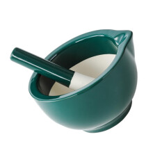 Ceramic Pestle Grinding Bowl Ergonomic Design Green 13.6x13.6x8.7 cm Manual Mill Food Masher For Cooking