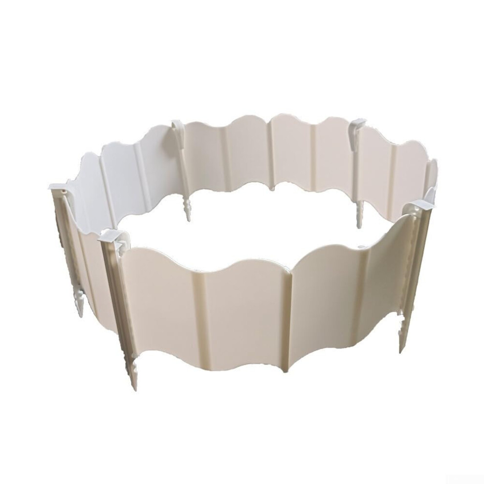 Garden Edging Landscape Border Fence 20-Piece White Set With 10 Ground Nails Tool-Free Installation Weather-Resistant Pp 9016109872173