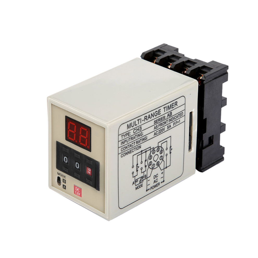 AH3-DM Dual Mode Delay Timer Relay 0.01S-99H LED