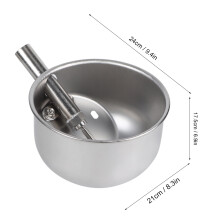Round Stainless Steel Pig Water Bowl, 21cm Automatic Feeding for Livestock