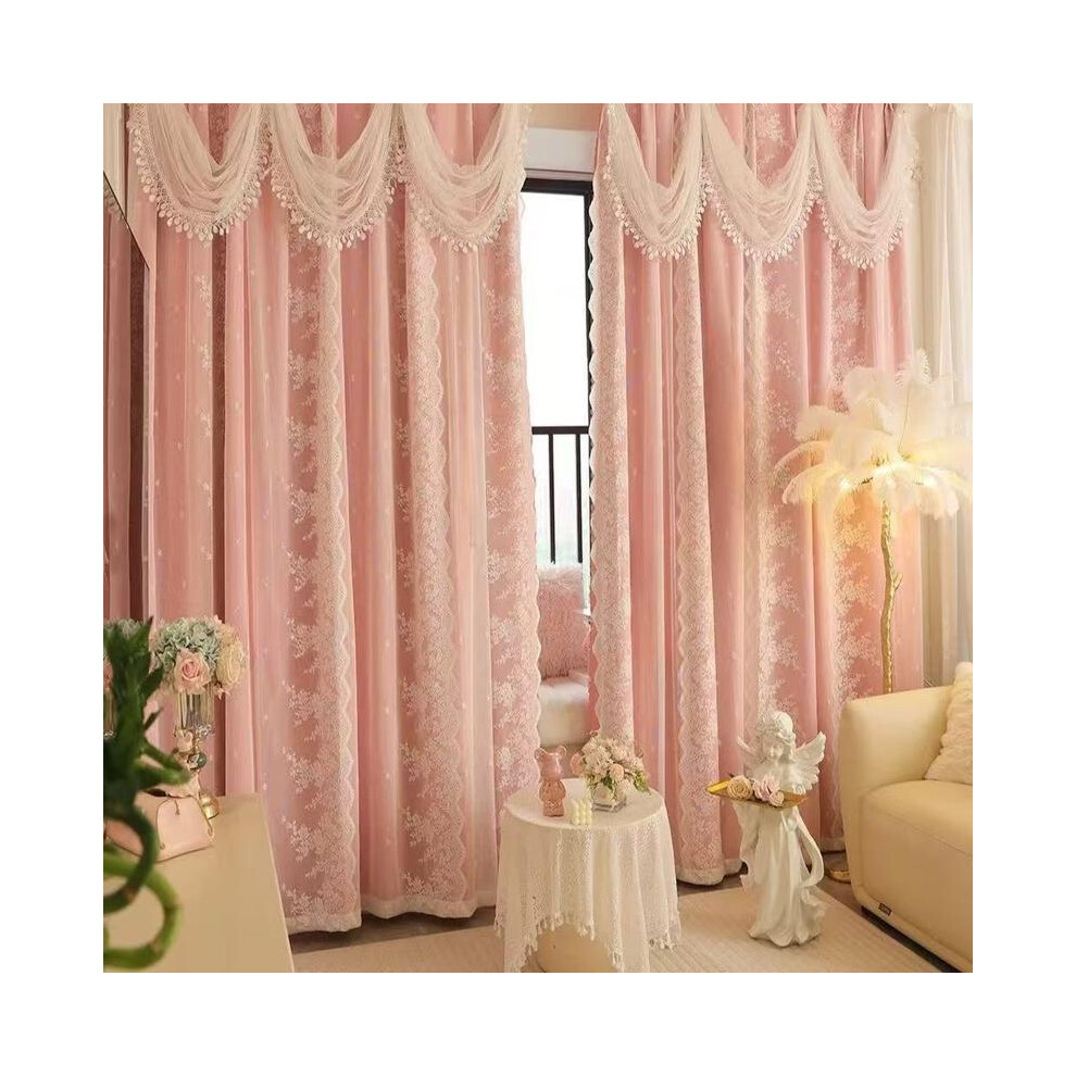 (Pink, 55"W x 102"Lï¼140 x 260cmï¼) Blackout Curtains- Premium Polyester Thermal Insulated Energy Saving Noise Reducing Set of 2 Rod Pocket Panels B-image-OPC-PKGWWD8-NEW