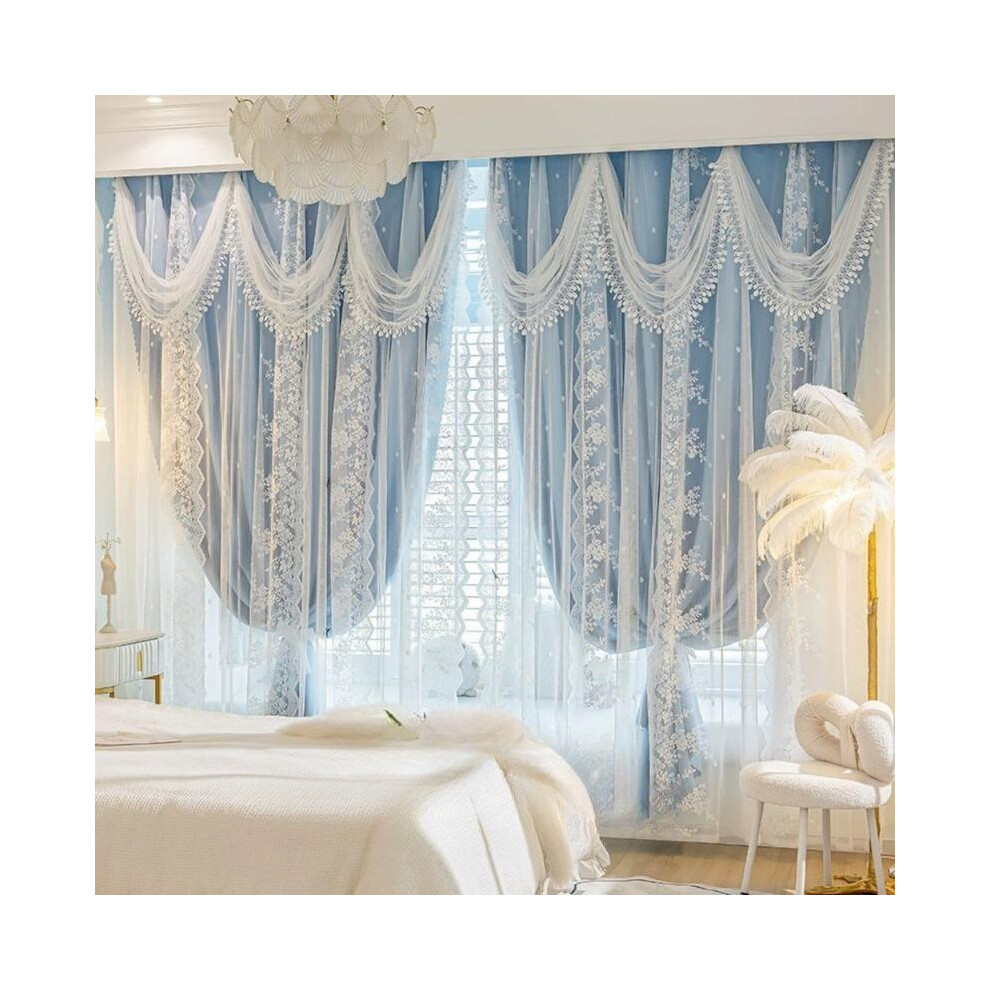 (Blue, 39"W x 79"Lï¼100 x 200cmï¼) Blackout Curtains- Premium Polyester Thermal Insulated Energy Saving Noise Reducing Set of 2 Rod Pocket Panels Bl-image-OPC-PKGWWBH-NEW