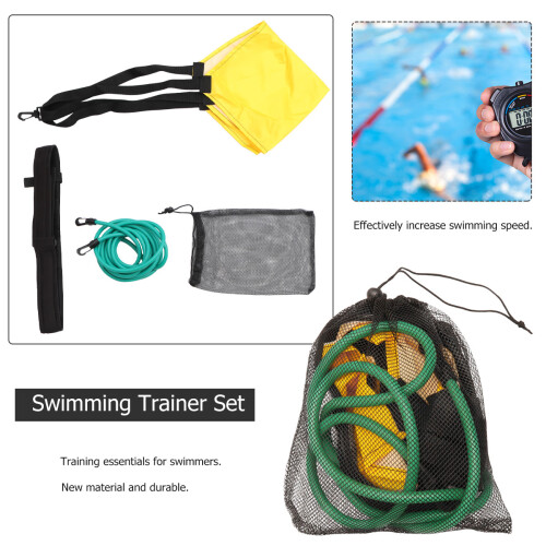 schwimm parachute set, widerstandsband 4m, modell grün