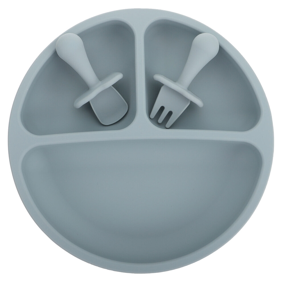 5 Sets Silicone Divided Dish With Fork Spoon Inoomp
