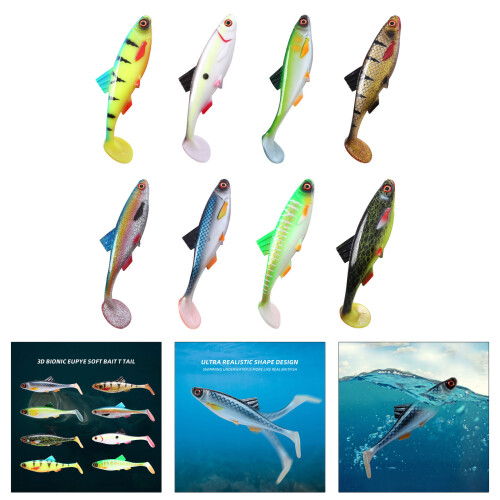 Paddle Tail Swimbaits Soft Fishing Lures-Bluebacked black yo 2