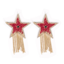 Womens Pentagrams Tassels Nipple Covers Reusable Adhesive-Red
