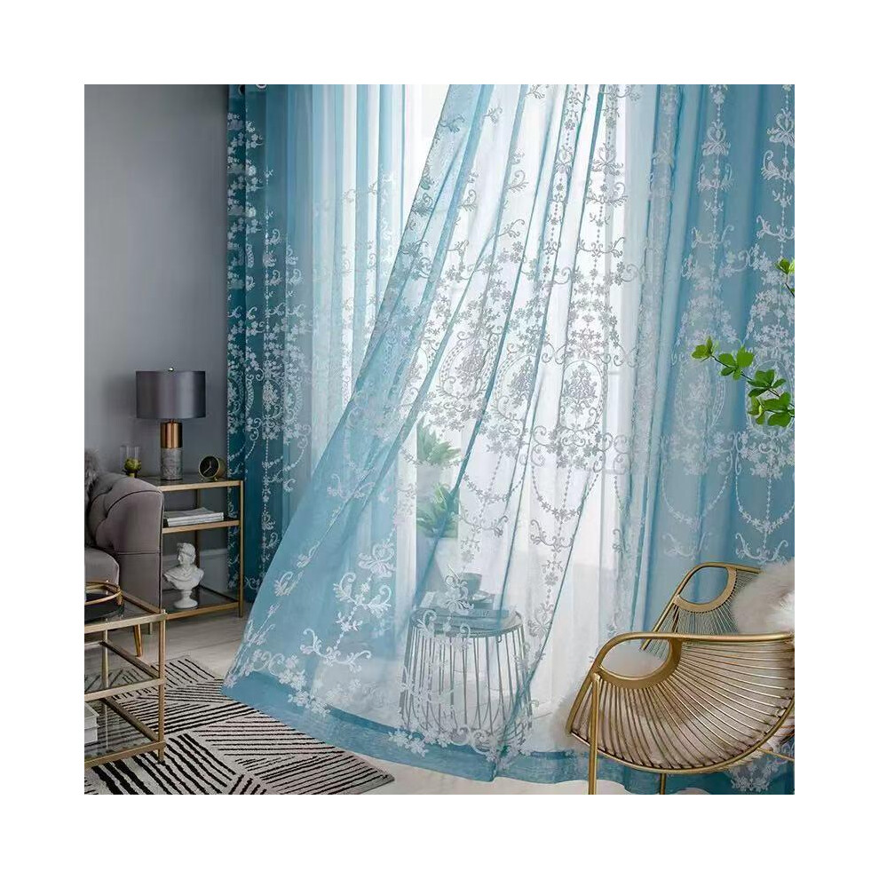 (Blue, 98"W x 102"Lï¼250 x 260cmï¼) Blackout Curtains- Premium Polyester Thermal Insulated Energy Saving Noise Reducing Set of 2 Rod Pocket Panels B-image-OPC-PKGX2MN-NEW