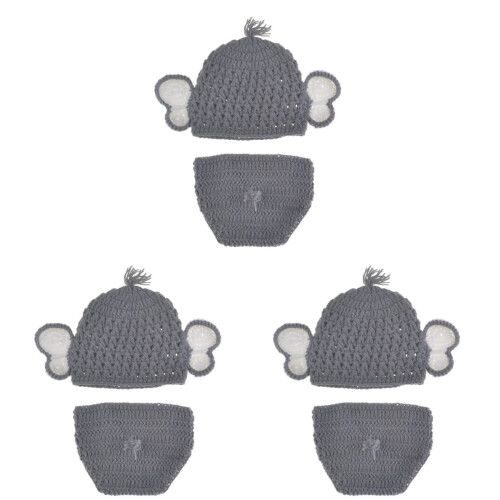 3 Sets Baby Photography Costume Kit Elephant Shape 1
