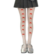 Women Sweet Small Bowknot Pantyhose Aesthetic Sheer Fishnet-B