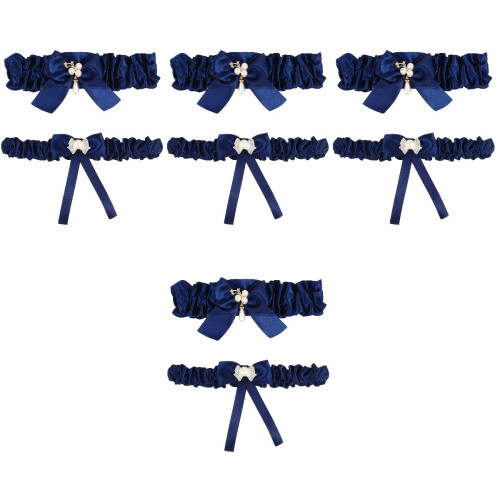 8 Pcs Wedding Garter Set Bride Thigh Bands 2