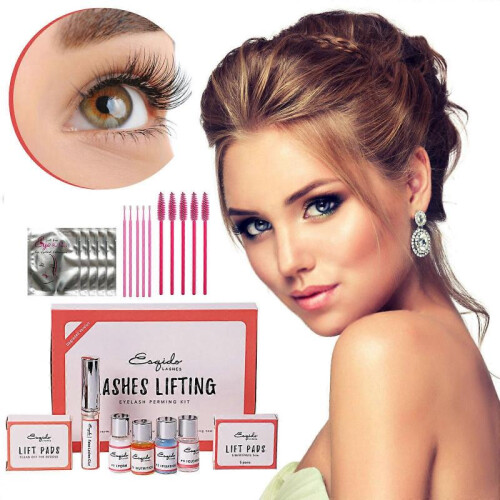 (B) Easy Scalding Keratin Curling Set Cold Scalding Eyelash Lasting Set 4*5ml+1*7ml