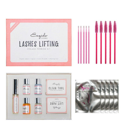 (B) Easy Scalding Keratin Curling Set Cold Scalding Eyelash Lasting Set 4*5ml+1*7ml 1